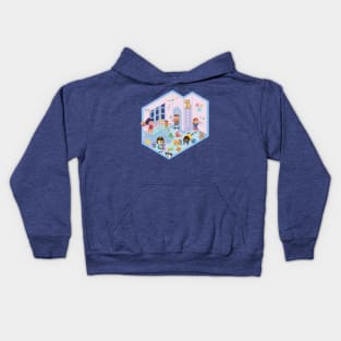 Dollhouse Playground and Happy Kids Kids Hoodie